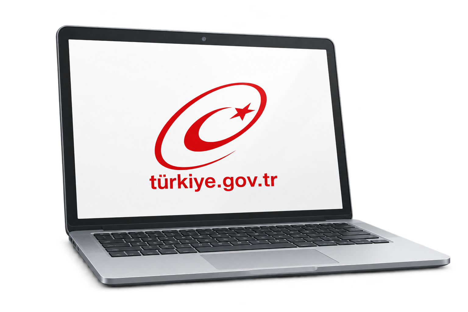 Ekranında e-Devlet logosu bulunan dizüstü bilgisayar